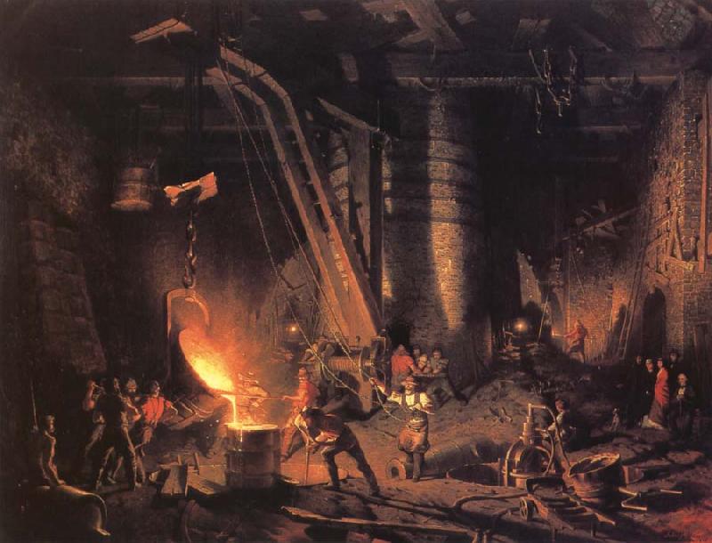 John Ferguson Weir The Gun Foundry oil painting image
